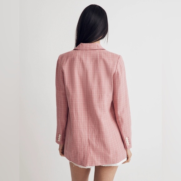 The Plaid Larsen Blazer in 100% Linen - Picture 7 of 8